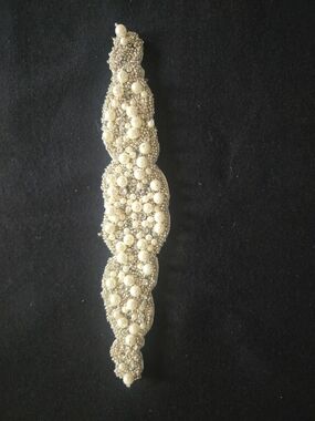 Pearl & Beaded Bridal Sash Applique